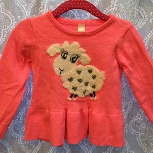 18m Pink peplum sheep sweater